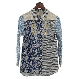 Soft Surroundings Capelle Patchwork Blouse S
